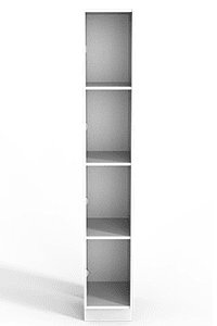 Interior of Laminate Model D locker. Contains four compartments.