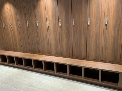 Textured Laminate Integrated Bench Lockers